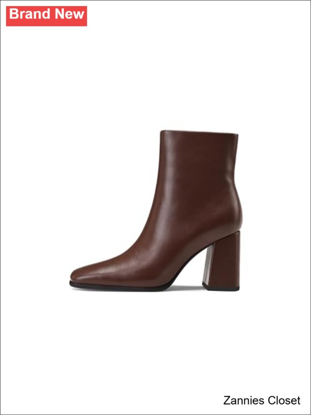 ✨Spikyrose Faux Leather Square Toe Chunky Block Heel Ankle Booties Women